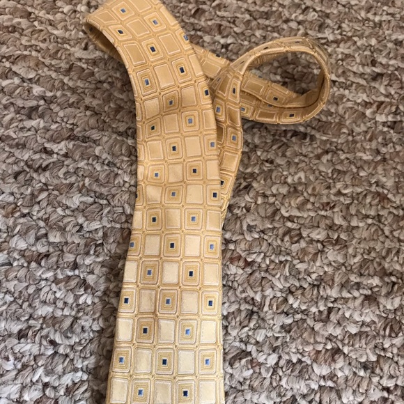 Yellow and blue men’s necktie - Picture 2 of 4